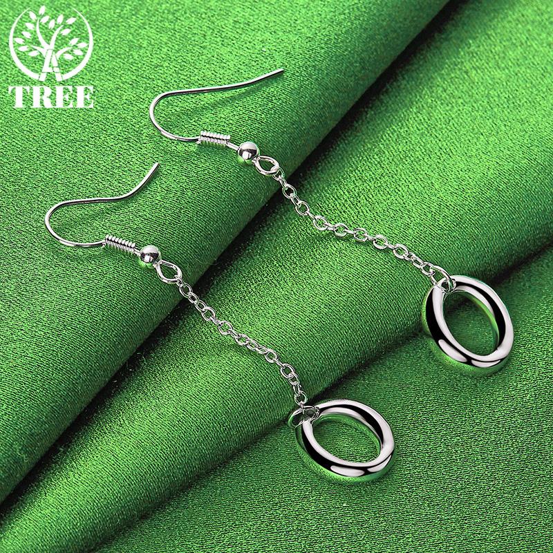 Charm 925 Sterling Silver Water Droplet Long Drop Earrings For Women Birthday Wedding Party High-Quality Elegant Jewelry Gifts