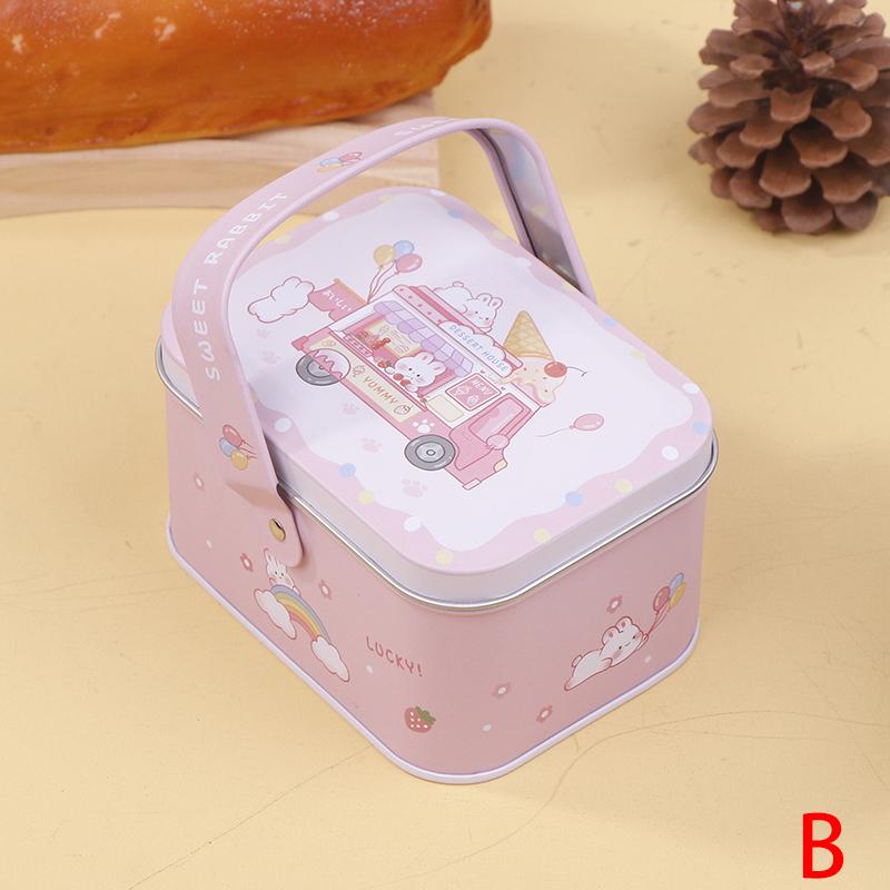 Рождественская жестяная коробка для печенья, подарочная упаковка, банка для конфет, контейнеры для хранения мультфильмов, сладкие праздничные принадлежности с ручкой