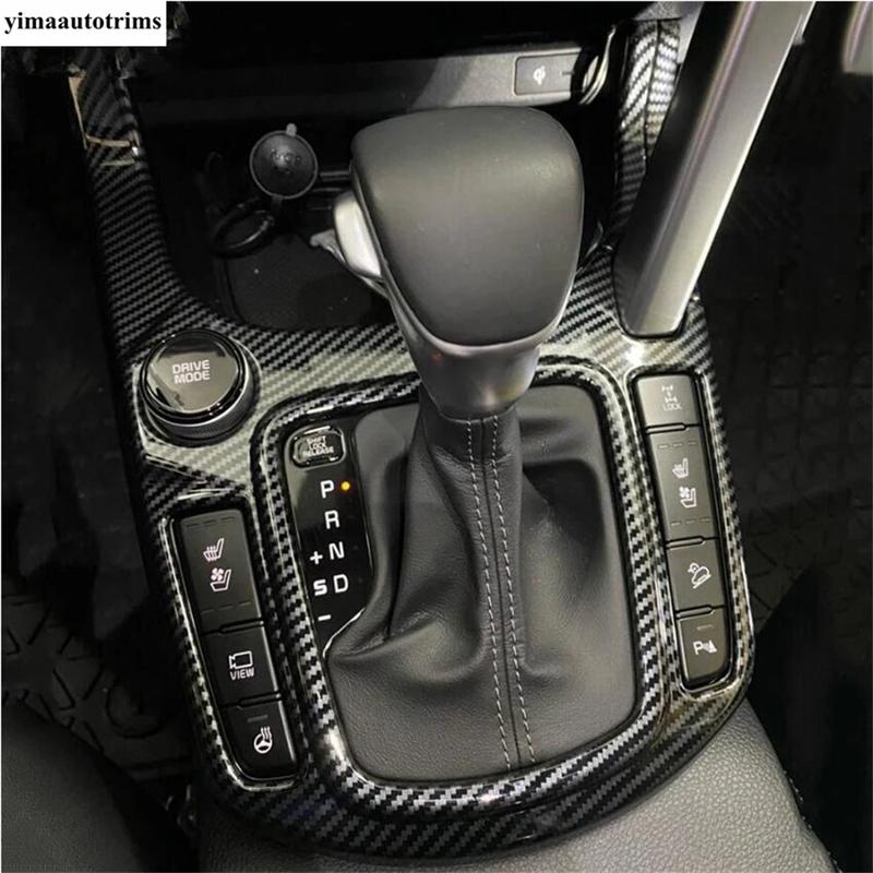 Manual Transmission Gear Shift Panel Frame Decor Cover Trim For For Kia Seltos  - 2024 ABS Carbon Fiber Interior Accessories