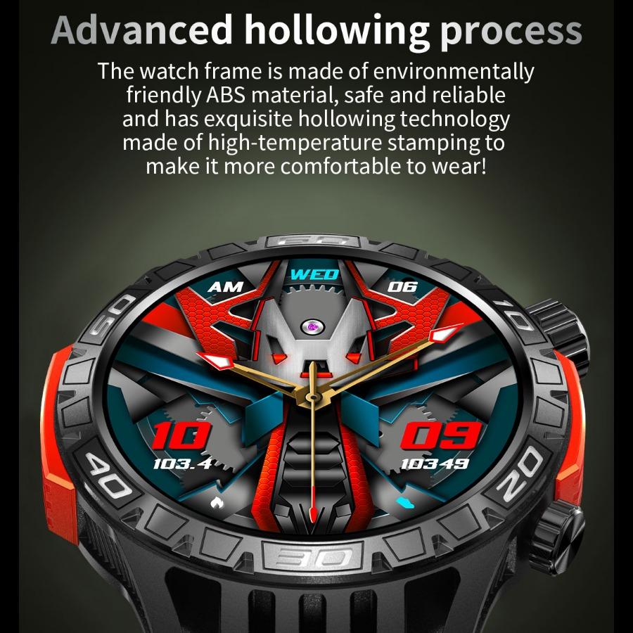 Умные часы HT22 IP68 Водонепроницаемые мужские оригинальные часы с Bluetooth-звонком, монитором здоровья, светодиодным фонариком и 100+ спортивными режимами