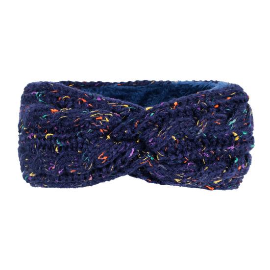 Повязка на голову Мягкая шерстяная вязаная повязка на голову с разноцветными точками Бархатная подкладка Теплая Дышащая Эластичная резинка для волос Аксессуары для волос