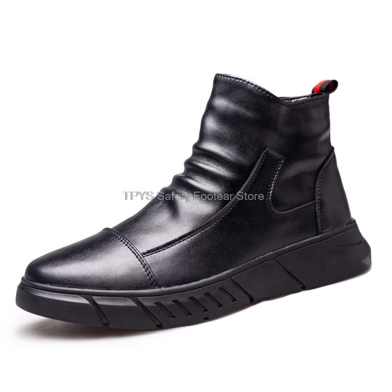 Ботинки мужские противоискровые со стальным носком и высоким верхом, рабочие защитные ботинки для мужчин, промышленная рабочая обувь, зимние ботинки из микрокожи