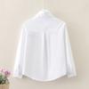 Рубашки для студентов-подростков для детей, школьная форма, белые блузки с длинными рукавами для маленьких девочек, весенне-осенняя детская одежда с бантом, топы