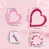 4 Pcs Wooden Heart Shape Table Signs Valentine's Day Red Pink Love Heart Tabletop Centerpiece for Home Decor