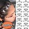 50/100Pcs Silver Star Hair Clips for Girl Y2k Star Metal Snap Clip Hairpins Barrettes Fashion Women Hair Accessories