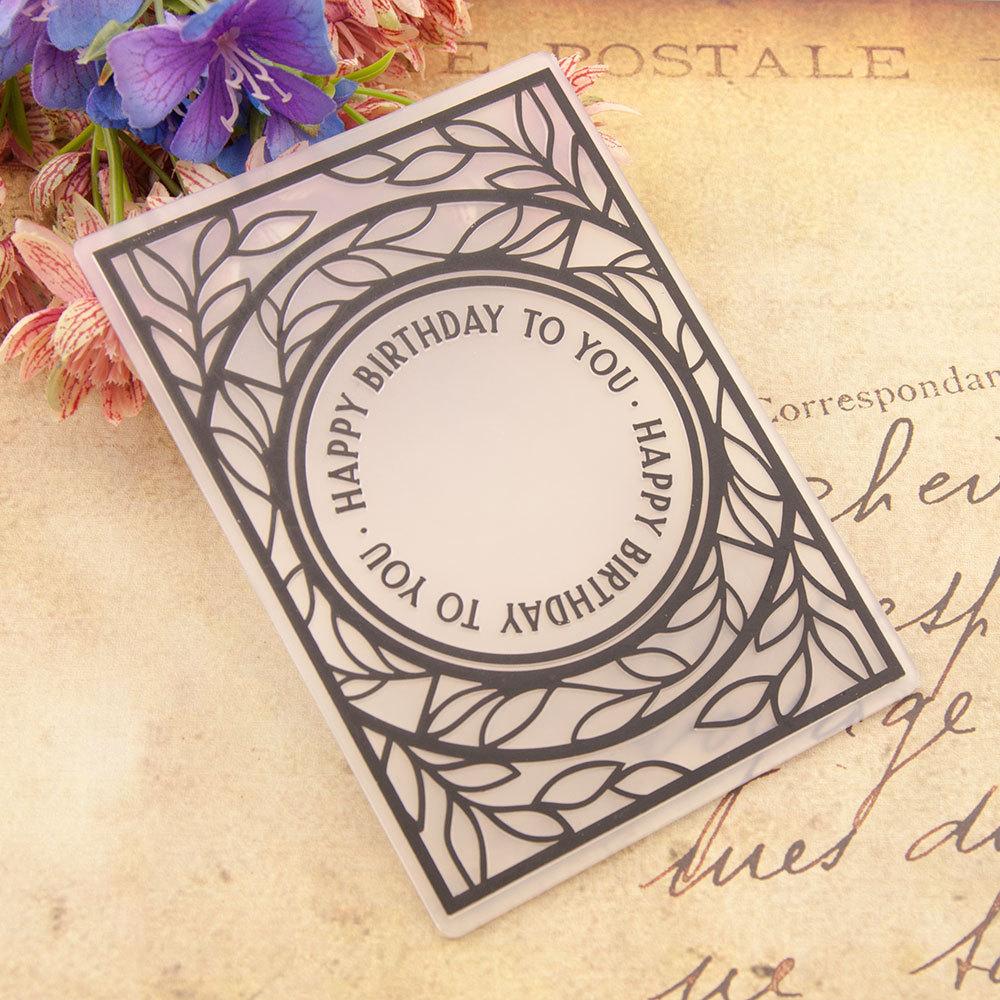 Пластиковая папка с тиснением «С Днем Рождения» для скрапбукинга «сделай сам», фотоальбом, декор для карт, художественный шаблон, подарок для торта, подарок