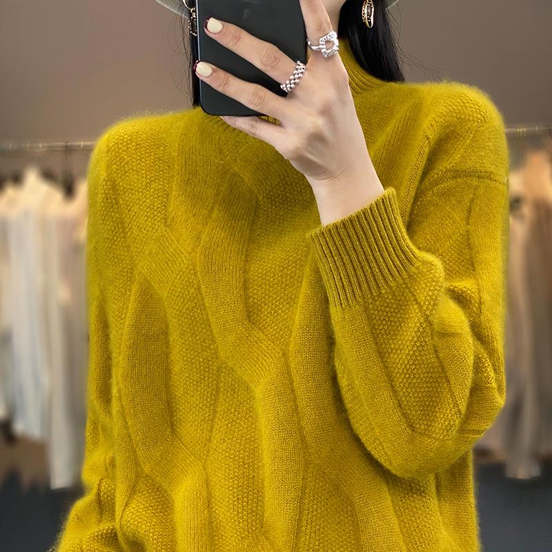 Женский кашемировый свитер Qinghe кашемир 30% кашемир 70% шерсть осенне-зимний пуловер теплый и модный