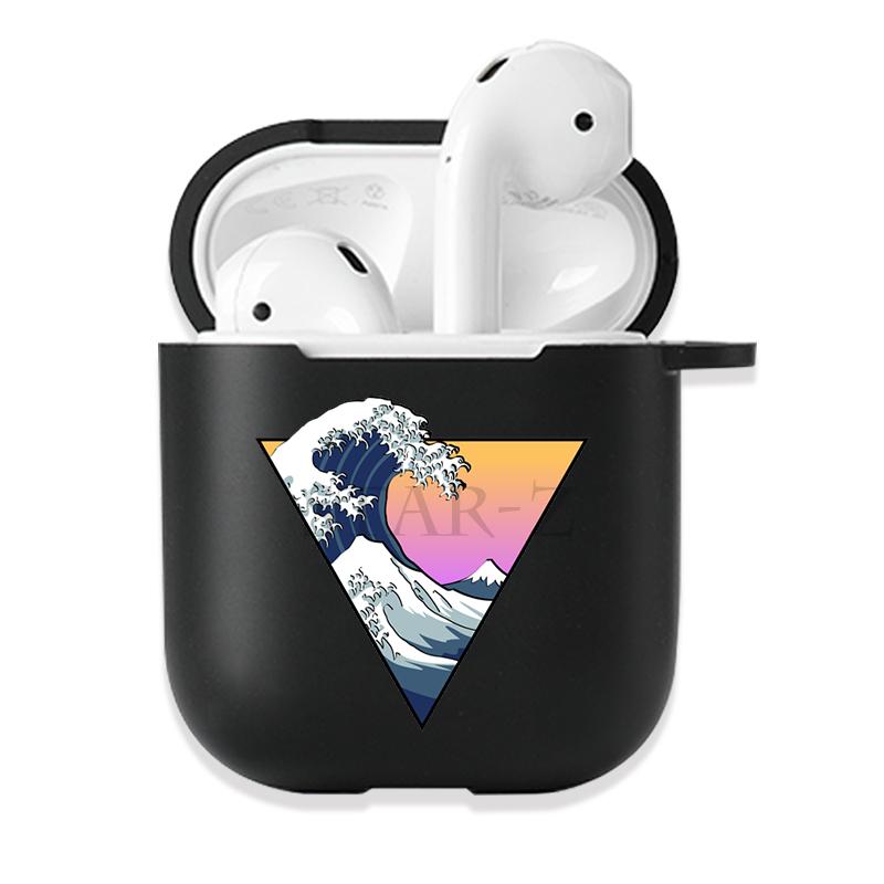 Мягкий черный силиконовый чехол для Apple Airpods Pro 3 2 1 The Great Wave of Kanagawa Bluetooth, беспроводные чехлы для наушников Airpod Cover