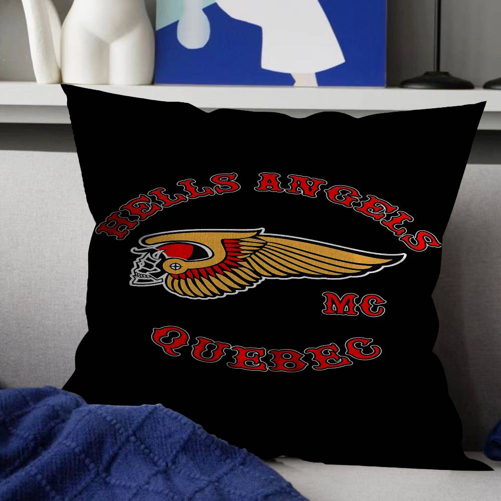 Club Hells AAngels Logo Cushion Cover Pillowcase Upholstery Sofa Throw Pillow Home Decor Pillowcas