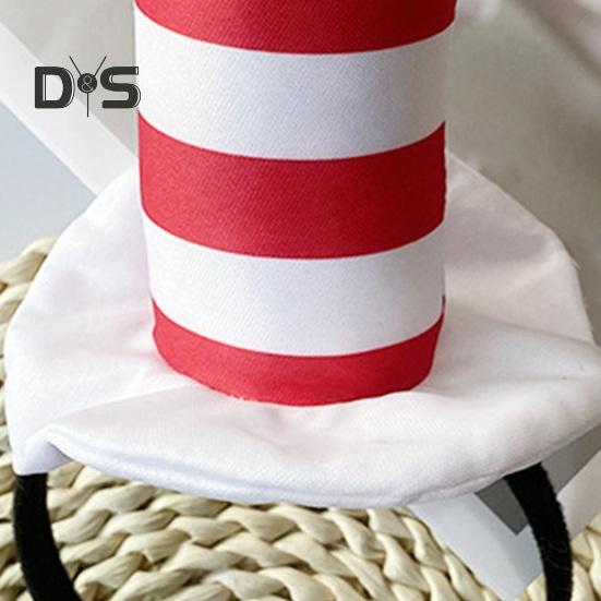 1/2 шт. Доктор. Suess Hat Cat Headband Red White Striped Hat Dr. Костюмы Suess Book Персонаж Школьная вечеринка на Хэллоуин Косплей Аксессуары