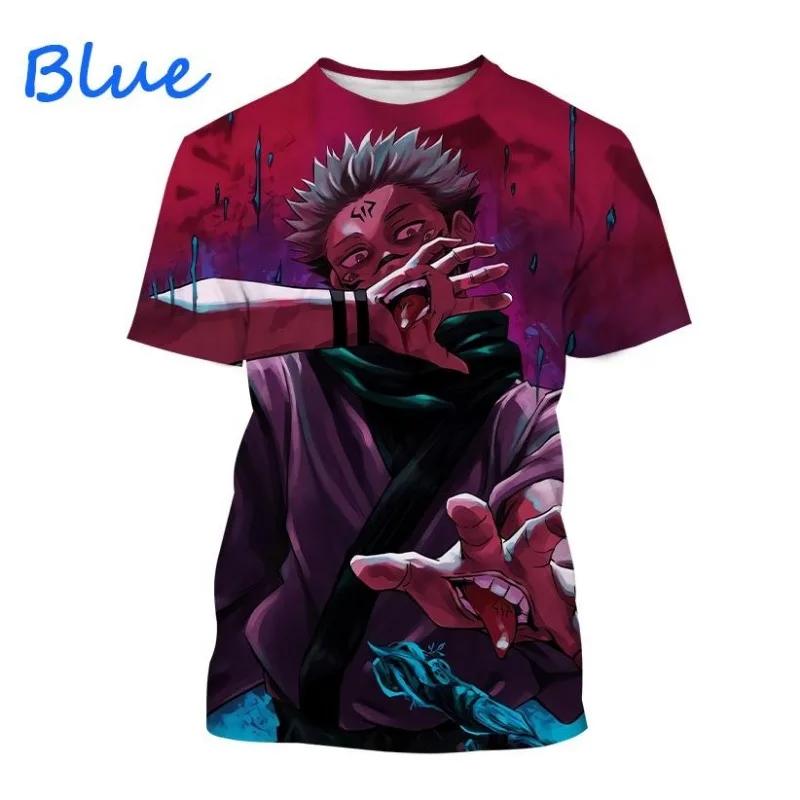 Футболка с 3D-печатью Jujutsu Kaisen, аниме-мода, круглый вырез, короткие рукава, повседневные топы унисекс, мужская одежда, футболки для косплея