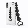 Clyde Anal Plug with Balls with Easy Removal Ring Silicone Black