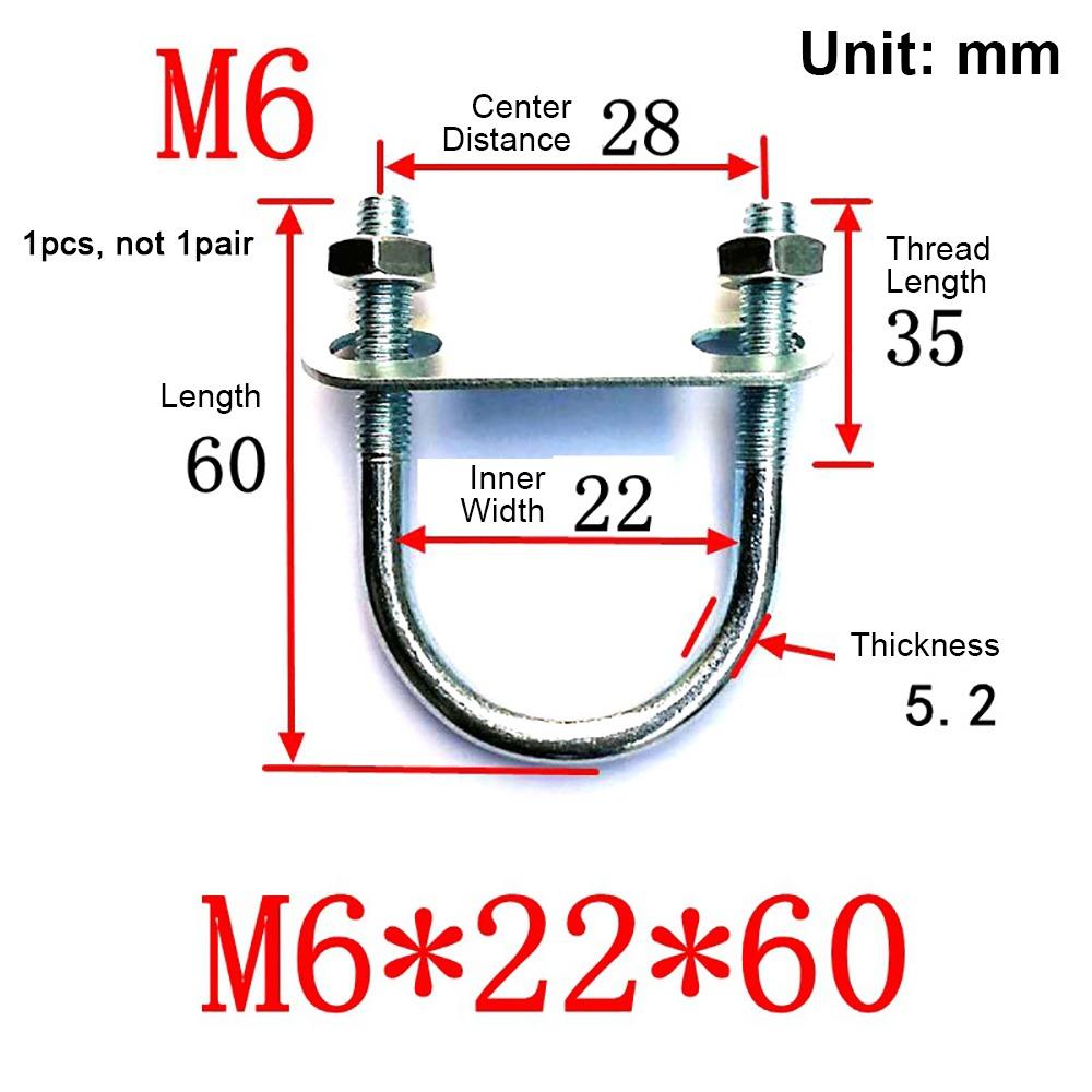 1 шт. Новый оцинкованный Q235 углеродистая сталь M8 зажим для круглой трубы с крепежными винтами круглый болт трубный U-образный хомут для круглой трубы