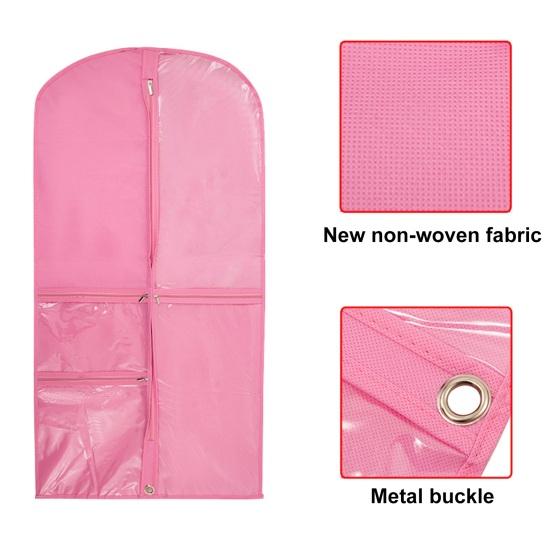 Garment Bag Waterproof Dustproof Hanging Clothes Cover Multi-Pocket Design Zipper Closure Clothing Storage Bag
