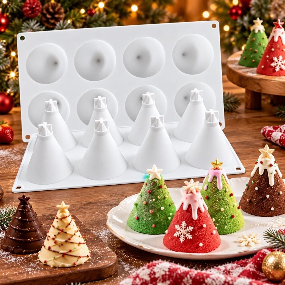 Easy Release Christmas Tree Mold Heat Resistant Chocolate Mold Silicone Baking Mold Home Baking