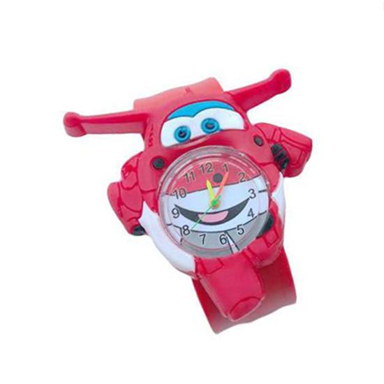 1 шт. Мультяшные часы Super Wings Фигурки самолетов Силиконовый ремешок ПВХ Модель Детский Подарок Игрушка