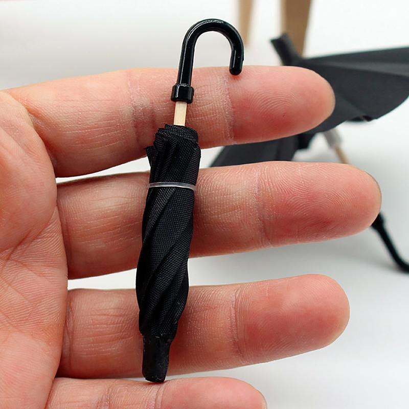 1:12 кукольных домиков Миниатюрный симулятор Мини Черный Зонт Модель Игрушки Аксессуары Украшения Ретро Миниатюрные Сценические Украшения