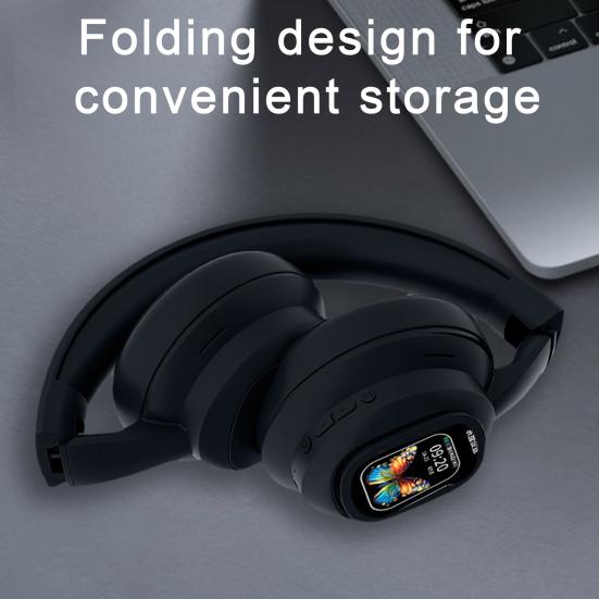 Беспроводные наушники с ИИ-переводом, с подвижным ЖК-тачскрином, 115 языков в реальном времени