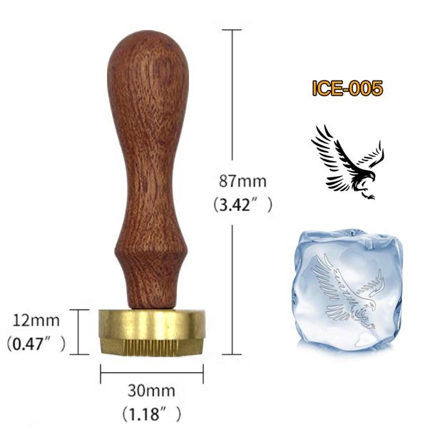 Ice Stamp With Removable Brass Head & Wood Handle - Vintage 1.18" Branding for Cubes, Cocktails, Whiskey, Mojito Drinks - Bar Making DIY Crafting