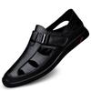 Summer New Genuine Leather Fashion Walking Shoes Men Sandals Luxury Brand Mens Fashion Loafers Male Comfortable Hollow Out Flats