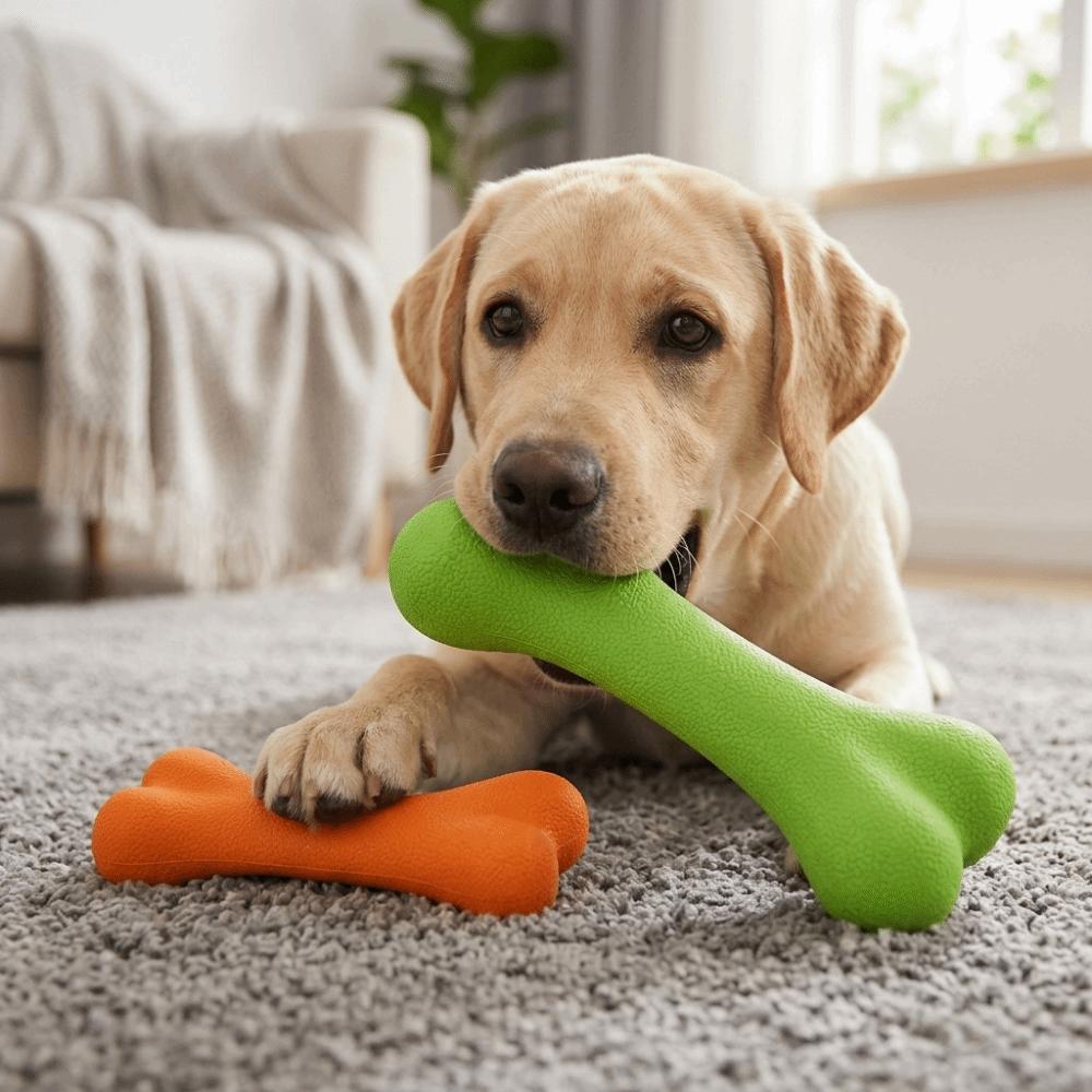 Wear Tough Bone Dog Toy Solid Rubber Texture Puppy Molar Toy Puppy Teething Care
