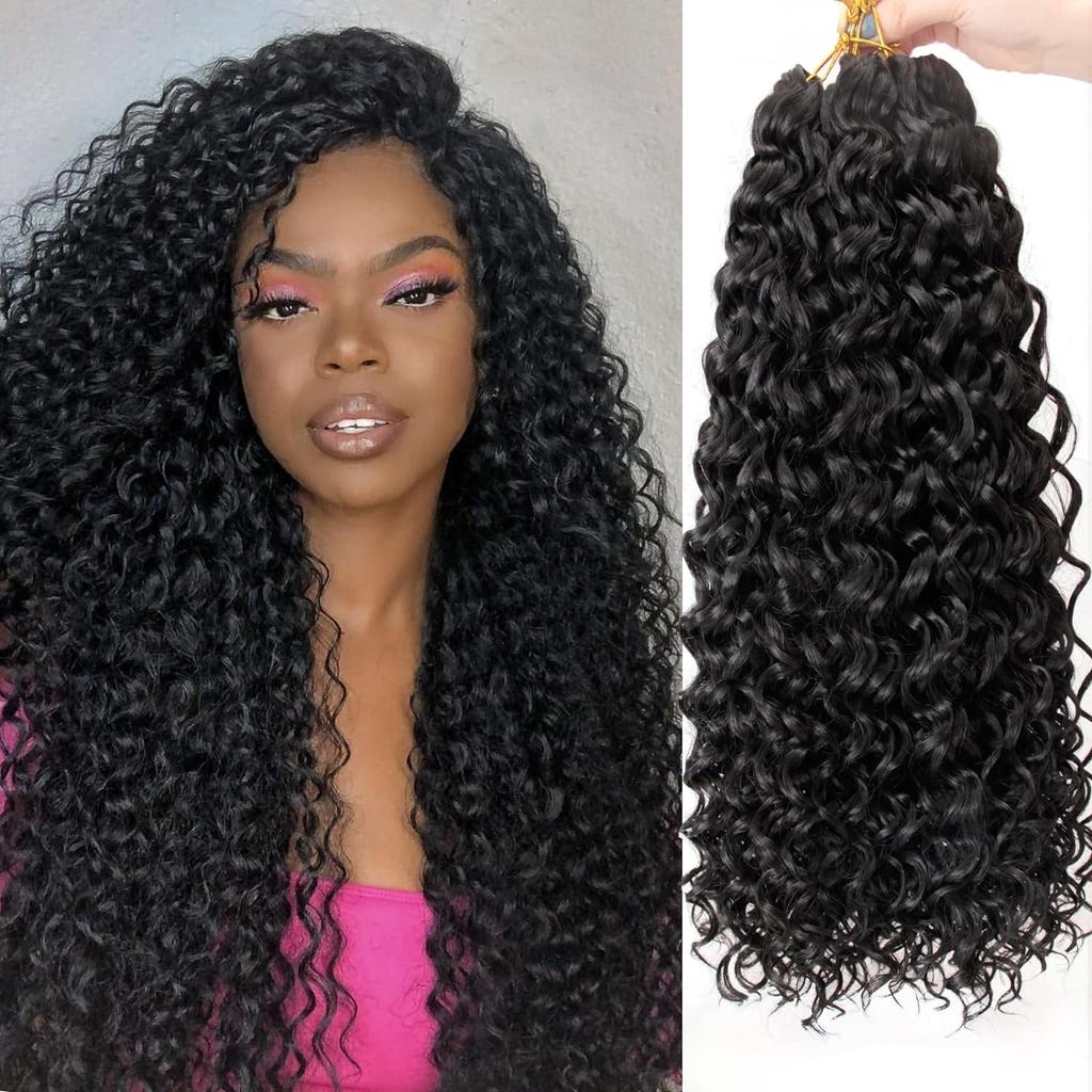 Curl Crochet Hair for Black Women Short Beach Curl Bohemian Crochet Braids Natural Black Deep Wave Synthetic Hair
