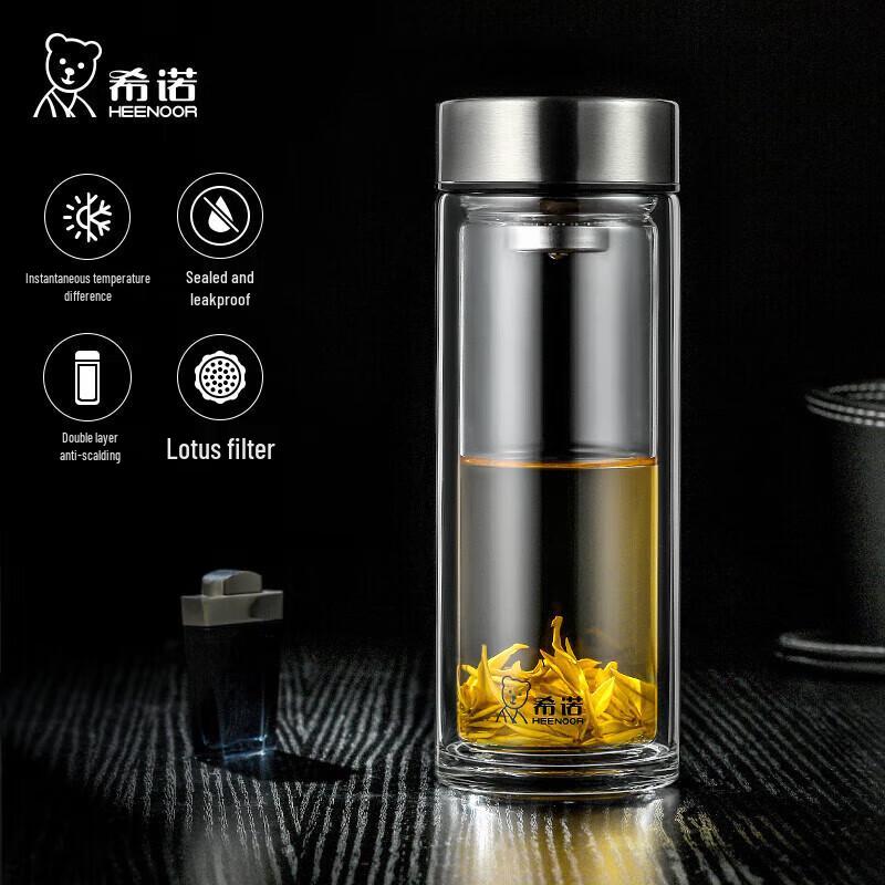 Heenoor 410mL Double-Layer Glass Bottle