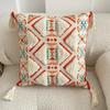 45x45cm Boho Tufted Throw Pillow Cover with Handwoven Stripes Tribal Bohemian Cotton Hand Woven Tufted Square Cushion Covers