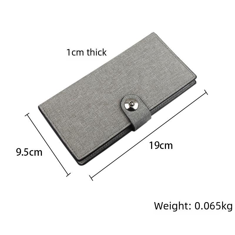 Мужской длинный холщовый кошелек с магнитной застежкой — многофункциональный, модный, вместительный держатель для карт.