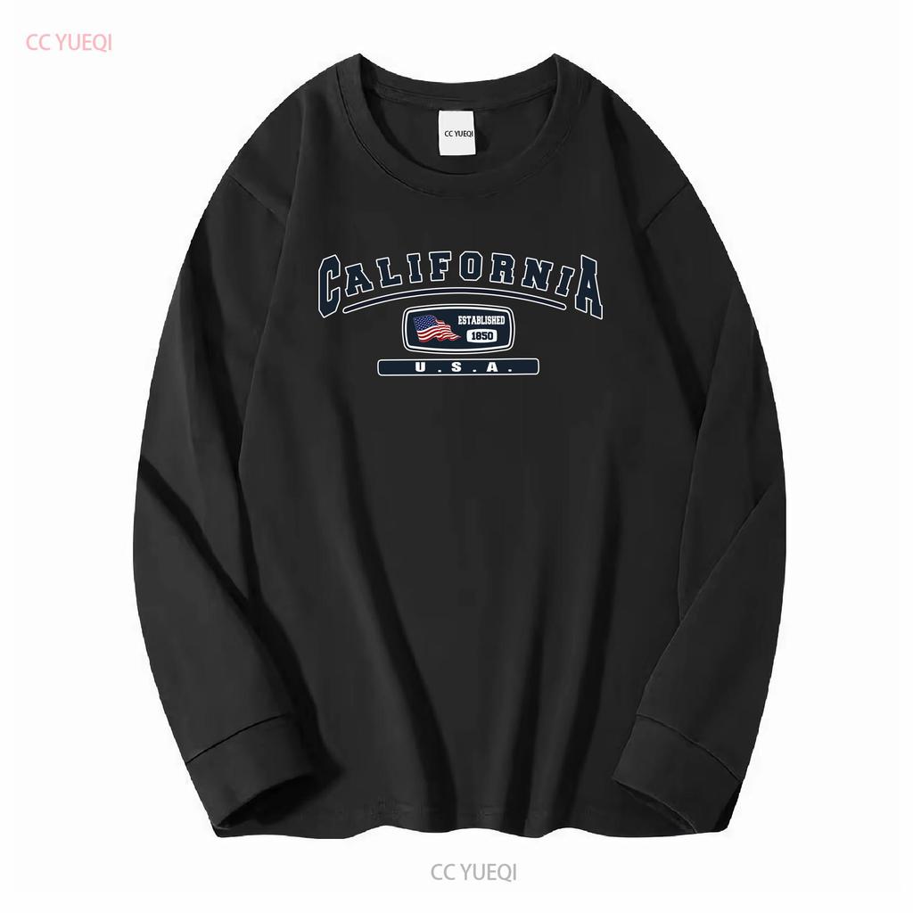 Футболка Golden State California USA с длинным или коротким рукавом винтажная стираная стильная унисекс универсальная немного модная повседневная