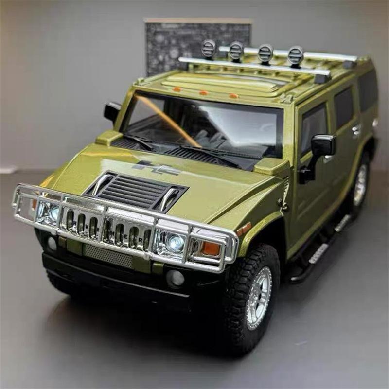 1/18 HUMMER H2 Highway 61 Внедорожник Модель Автомобиля из Сплава Металлическая Литая Модель Внедорожника Модель Автомобиля Звук и Свет Игрушка для Детей Подарок