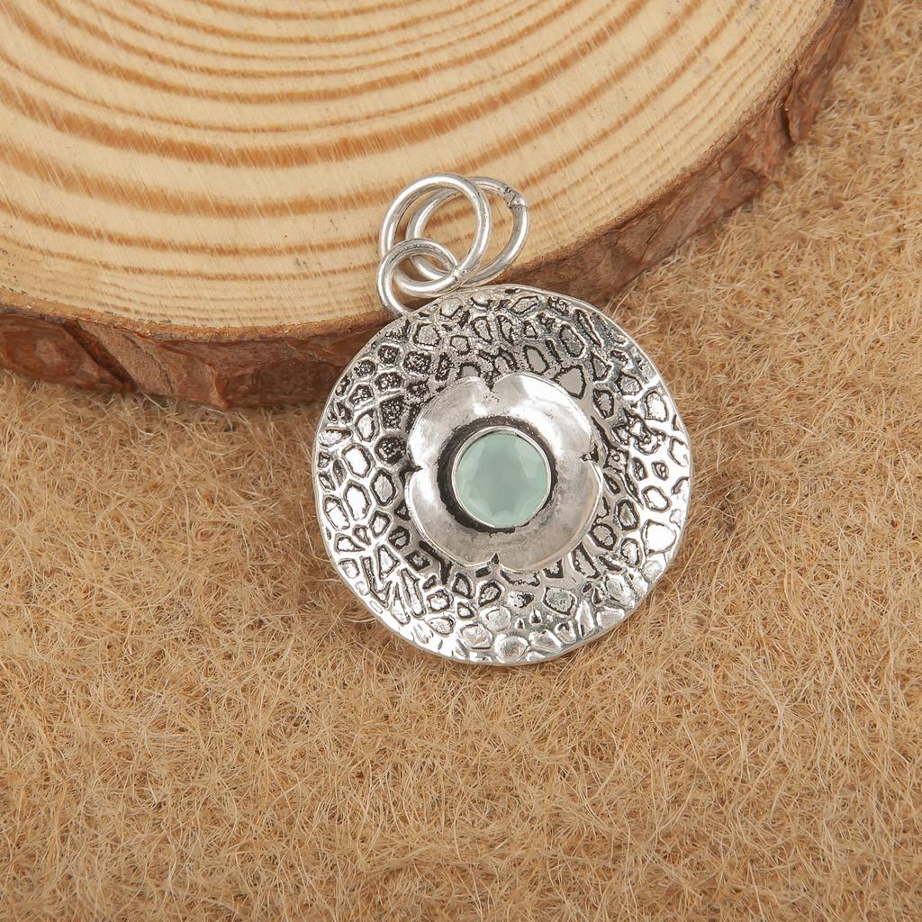 Ювелирные изделия из серебра 925 пробы с аквахалцедоном, серебряный кулон, повседневные украшения ручной работы для подарка на помолвку