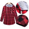 Women's Plaid Hooded CardiganLong Sleeve Jacket Blouse