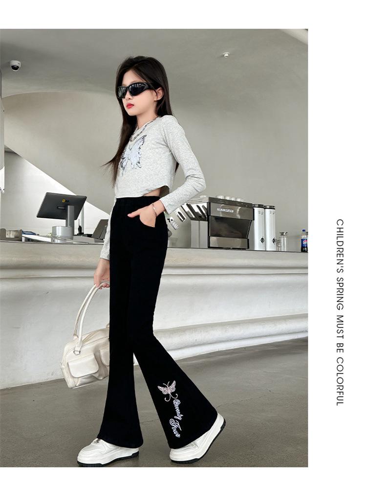 Девичьи расклешенные брюки на флисовой подкладке: Модная осенне-зимняя повседневная одежда для подростков