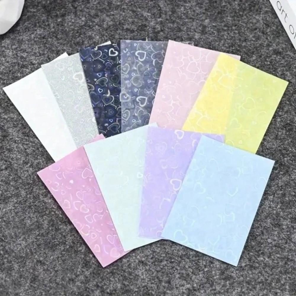 Colored Sleeves Laser Heart Pattern Card Photo Protection Cover  for Korean Idol Photo