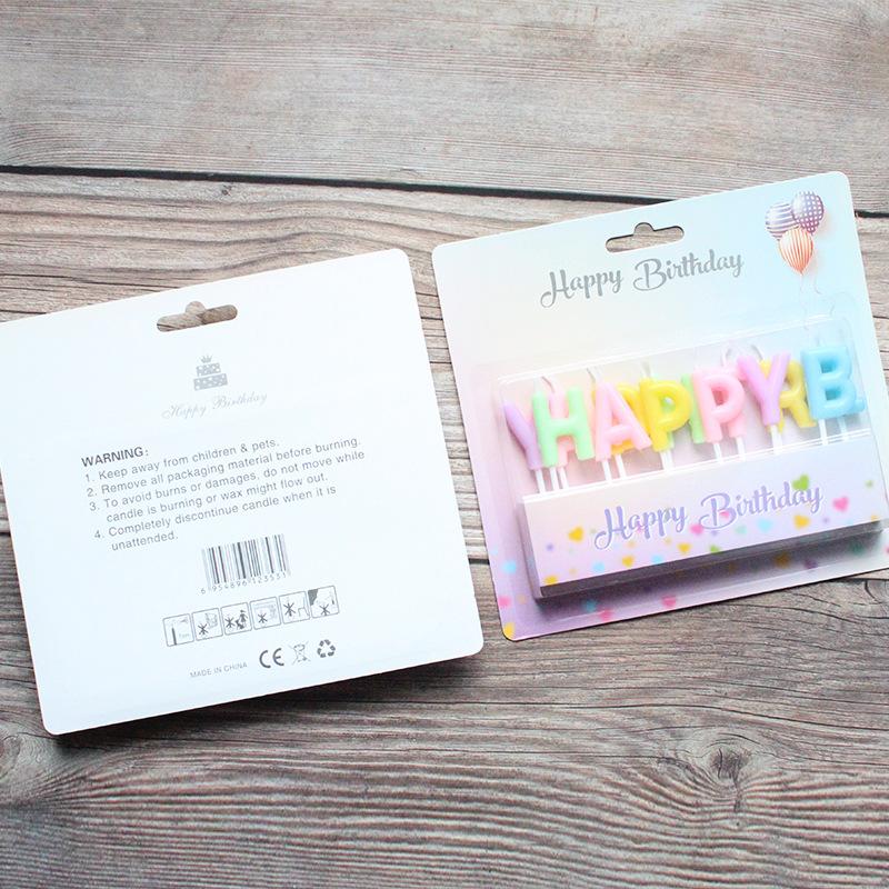 Birthday Party Colorful English Letters HAPPY BIRTHDAY Candle Romantic Party Candy Color Decoration