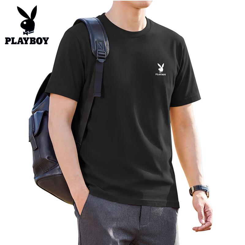 PLAYBOY Мужская футболка с коротким рукавом из чистого хлопка
