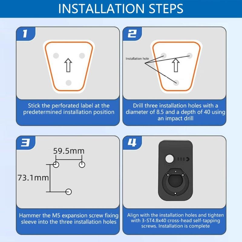 EV Chargers Holder Electric Car Chargers Wall Mount Chargers Station Dock Organizes Cable Safely Secures Plugs Position