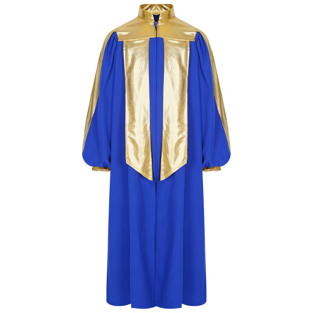 Мальчики Девочки Мусульманский Арабский Тауб Длинный Рукав Металлический Контрастный Молния Хоровое Одеяние Дети Церковный Богослужение Костюм Выступление Танцевальная Одежда