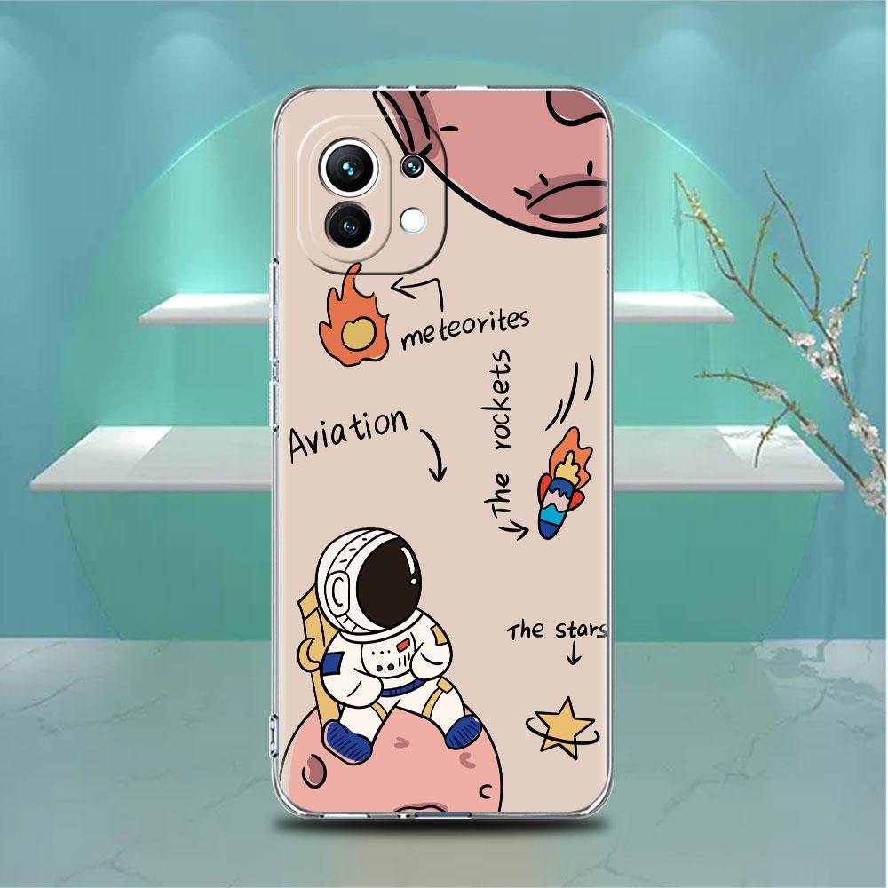Роскошный прозрачный чехол с астронавтом для Xiaomi Mi Poco X3 NFC M3 Pro F3 F1 11 Lite 12 Note 10 11T 9T, прозрачный чехол для телефона