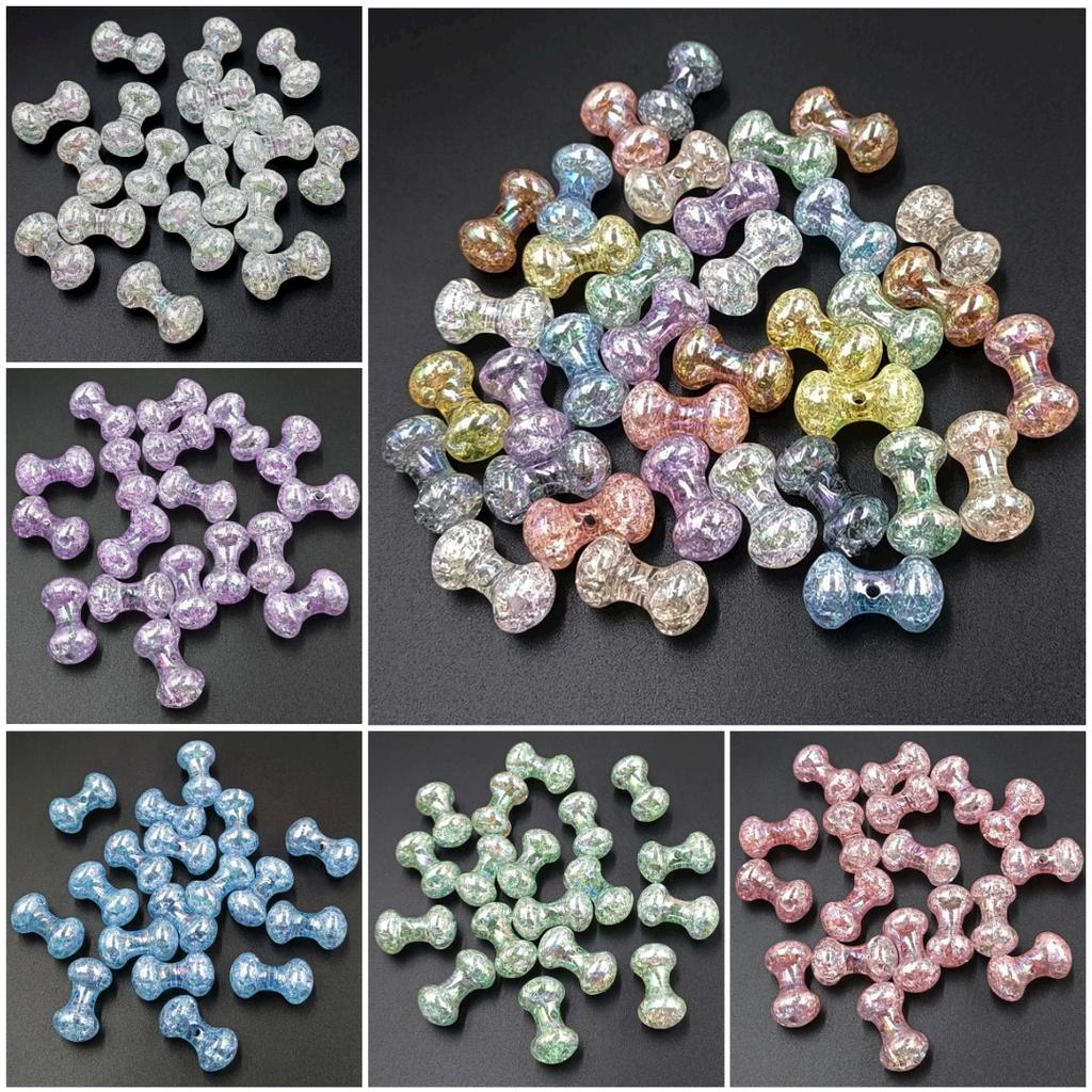 Материалы для изготовления украшений своими руками ручной работы, модные аксессуары в виде гантели, креативные бусины-вспышки цвета кристалл AB, 5 шт., браслет, ожерелье, акриловые аксессуары