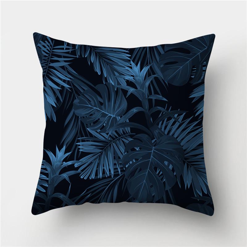 Чехлы на подушки с геометрическим рисунком 45x45, полиэстер, сине-серые наволочки, декоративные диванные подушки, чехлы для домашнего декора