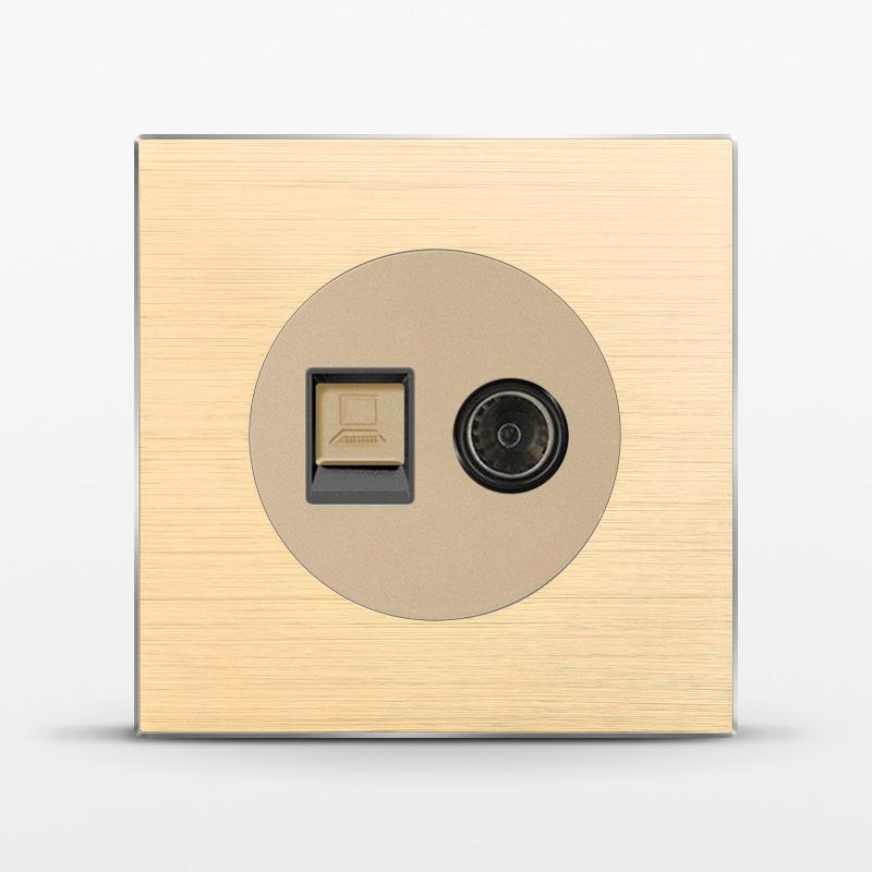 86 тип 1 2 3 4-клавишный 12-позиционный светодиодный индикаторный выключатель из алюминиевого сплава, универсальная роскошная настенная двойная розетка ЕС Франция Великобритания