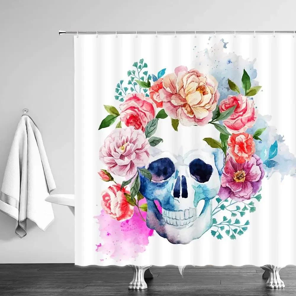 Nature Landscape Shower Curtains Ocean Dolphin Palm Tree Forest Waterfall Scenery Farm Horse Cloth Bathroom Decor Set With Hooks