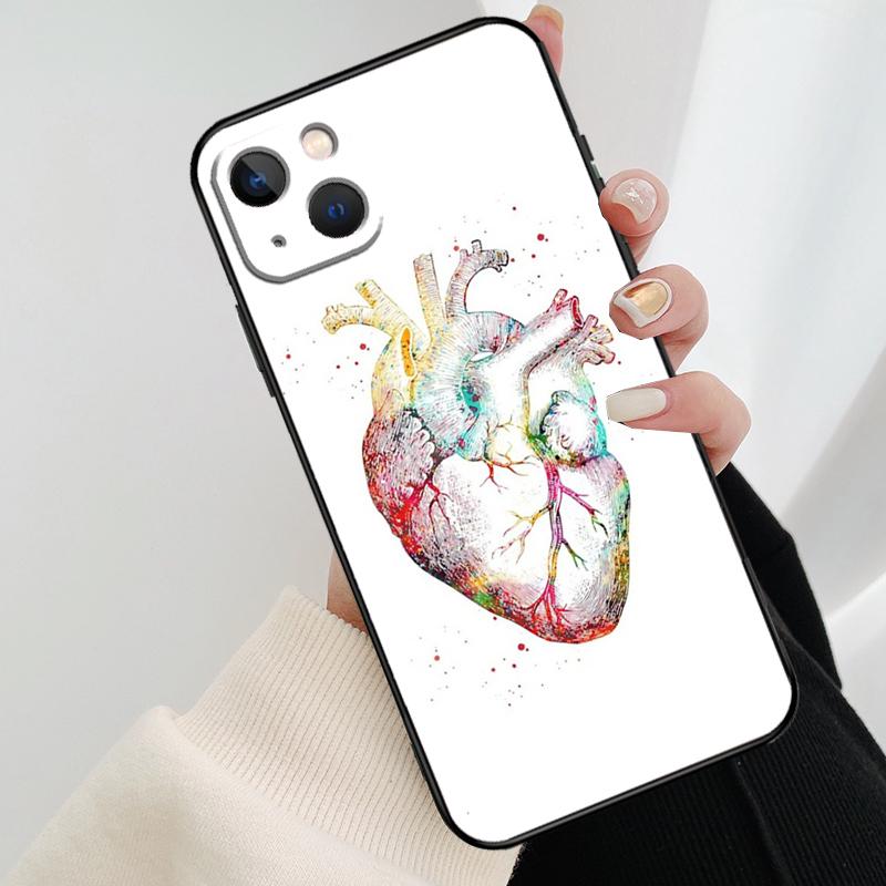 Чехол для телефона с анатомией человеческого сердца Для iPhone 17 Pro Max 14 13 12 11 15 16 Pro Max mini 16 15 Plus 16e 17 Air Case