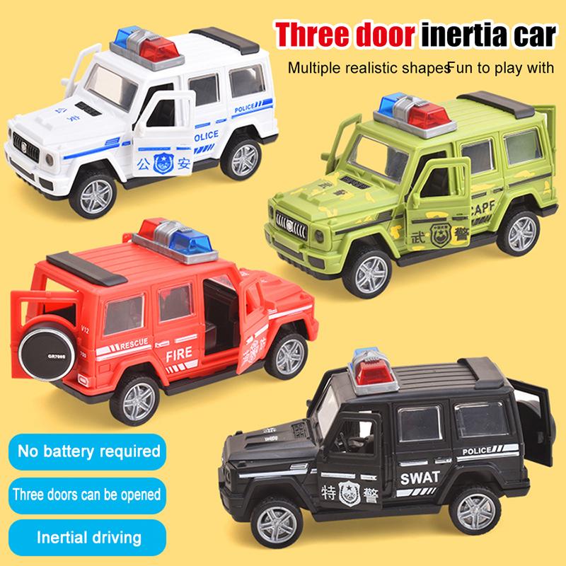 1Pcs Simulated Fire Fighting Scene Car Mini Pull Back Toy Vehicle Model Wind Up Police Truck Ambulance For Children Boys Gift