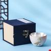 999 Silver-Plated Ceramic Teacup