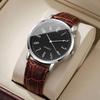 Модные мужские деловые часы Повседневные кварцевые часы с кожаным ремешком для мужчин Часы Подарок Reloj Hombre