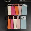Lychee Grain Dopamine Color Soft Case for Apple 17, 16, and 14 Pro Max - Minimalist Design with Large Hole