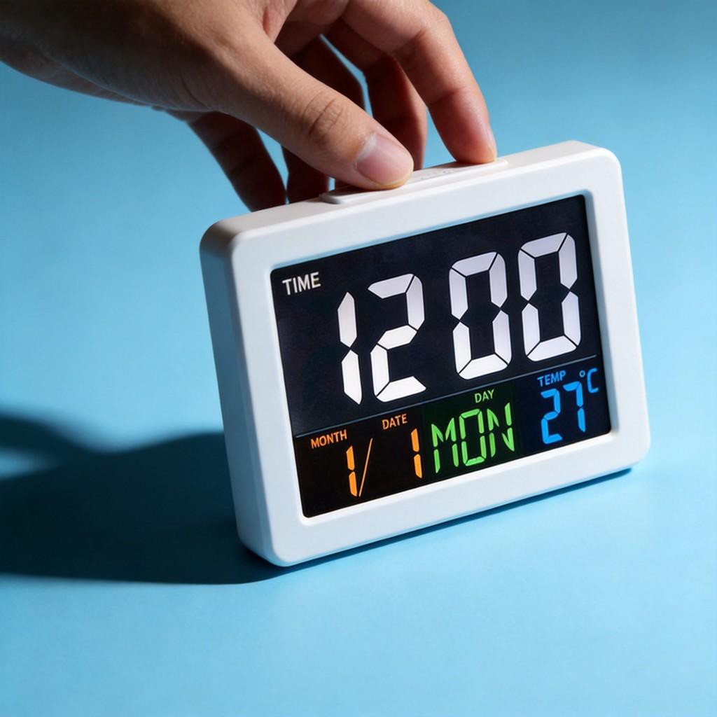 Digital Lcd Alarm Clock With Temperature Calendar For Students And Home Use